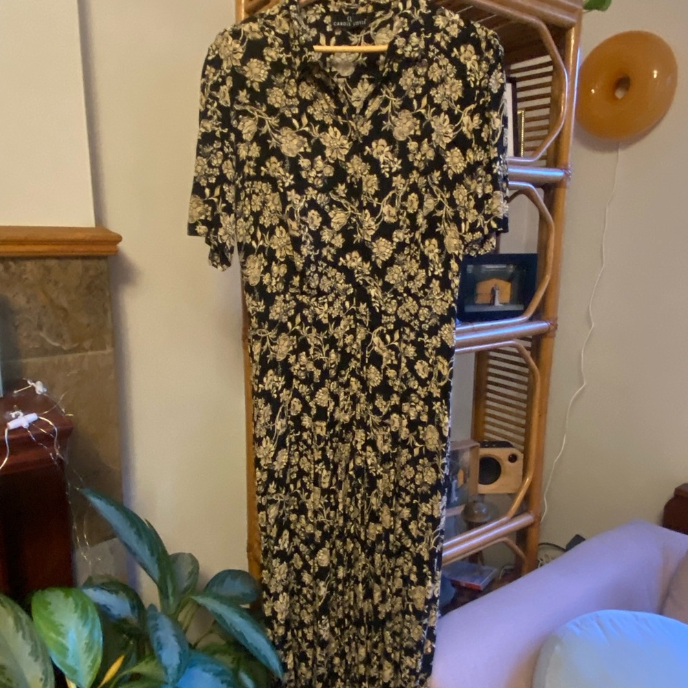 Floral Black and Cream Dress